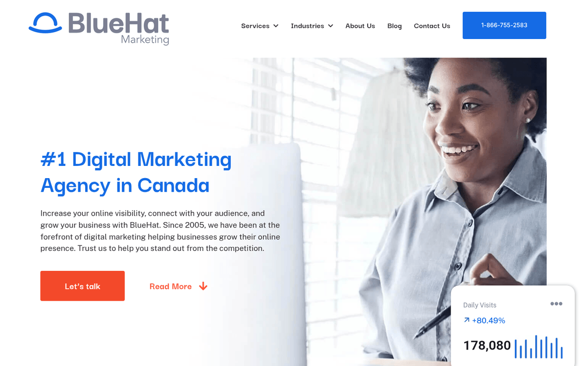 BlueHat Marketing SEO and reputation management homepage