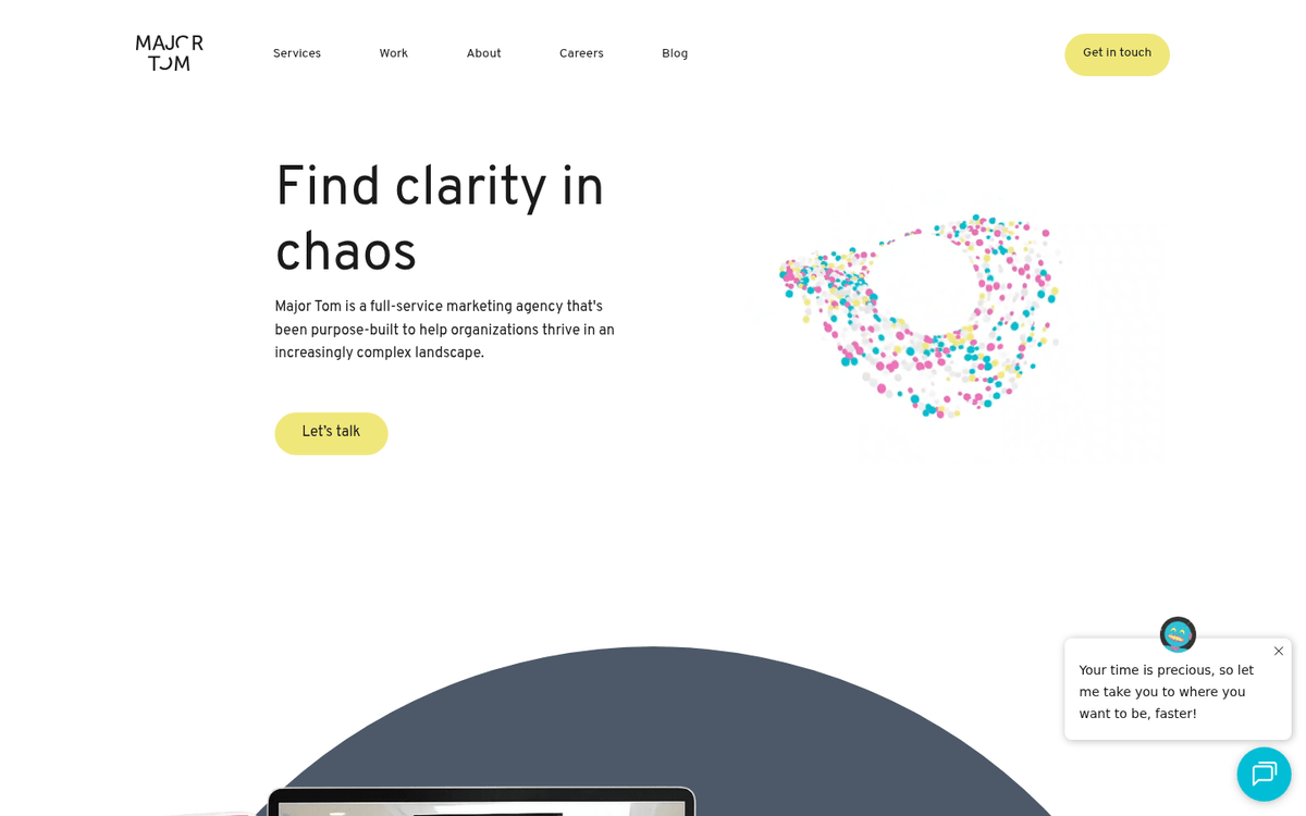 Major Tom strategic digital agency homepage