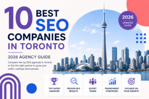 a cover explaining the top 10 seo companies in toronto