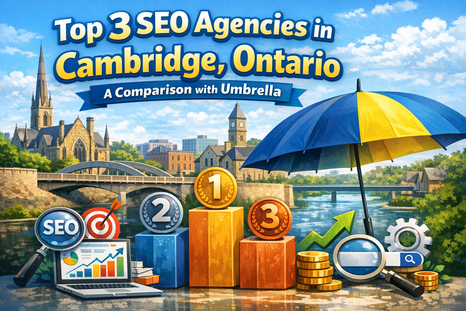 Top 3 SEO Agencies in Cambridge, Ontario: A Comparison with Umbrella featured image